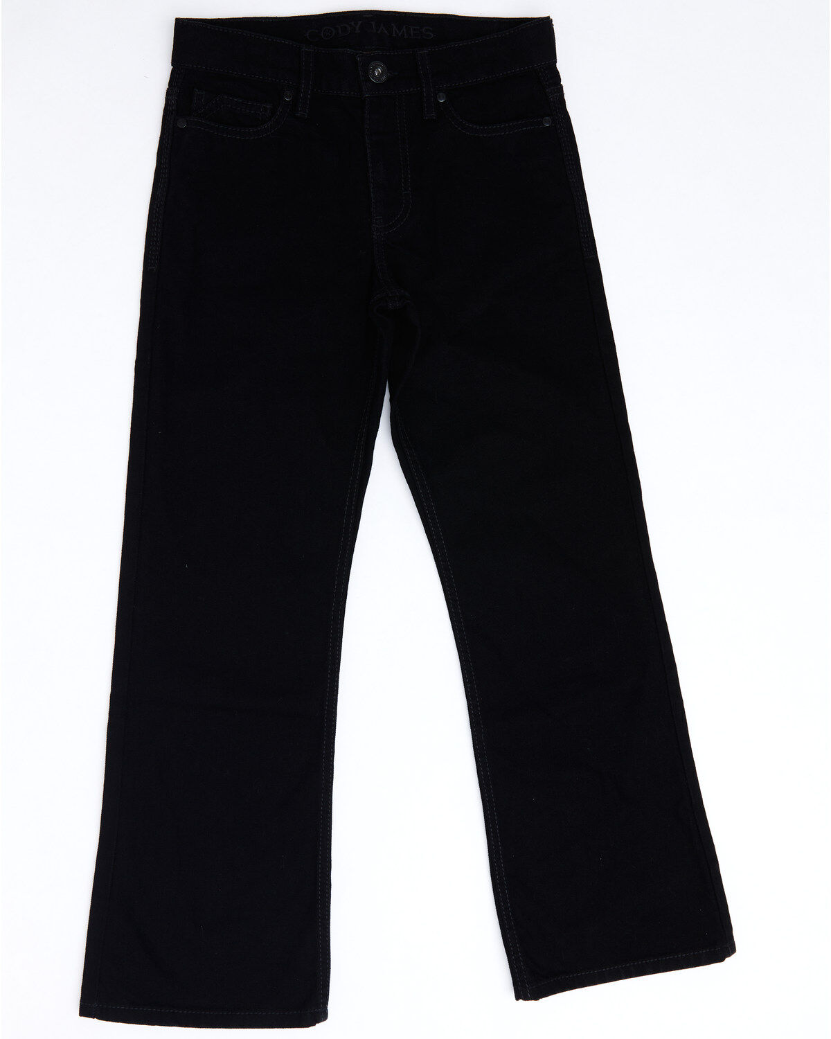Image #1 - Cody James Boys' Night Rider Mid Rise Rigid Relaxed Bootcut Jeans, Black, hi-res