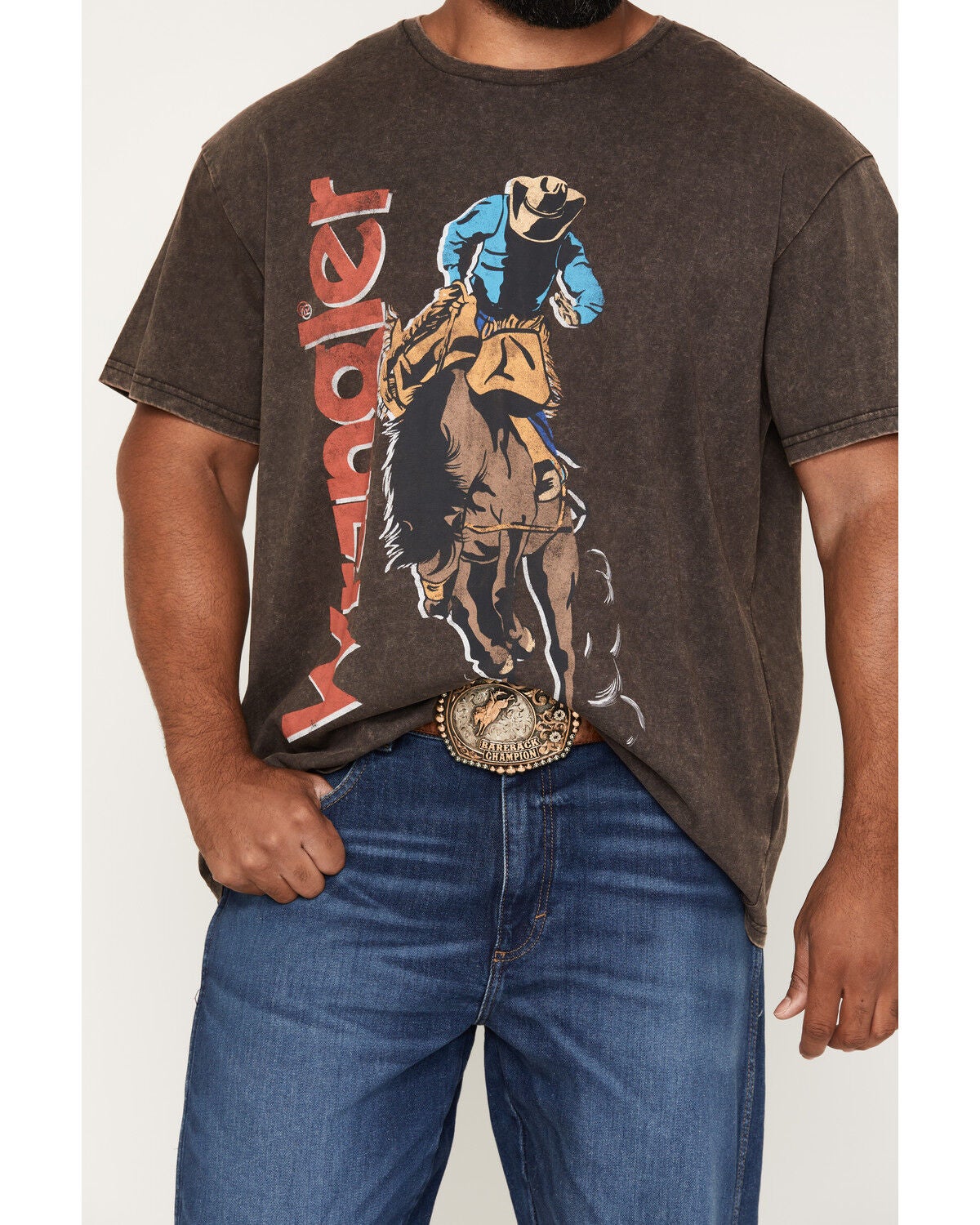 Image #3 - Wrangler Men's Wild Ride Vintage Fit Logo Short Sleeve Graphic T-Shirt, Black, hi-res