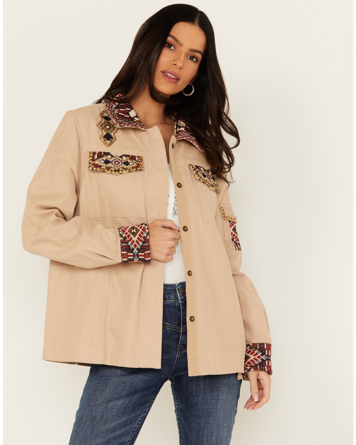 Idyllwind Women's Autumn Embroidered Jacket, Wheat, hi-res