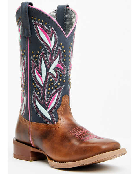 Laredo Women's Lydia Western Boots - Broad Square Toe , Tan, hi-res