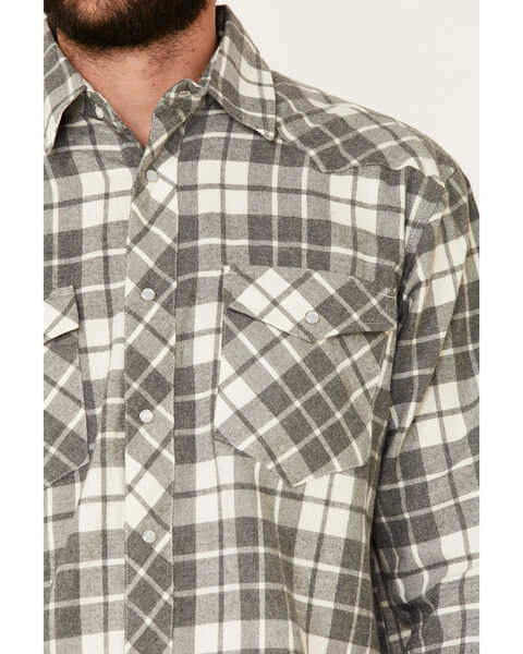 Cotton & Rye Outfitters Men's Gray Plaid Long Sleeve Western Flannel Shirt , Grey, hi-res