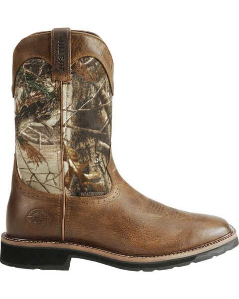 Image #2 - Justin Men's Stampede Camo Waterproof Work Boots, Camouflage, hi-res