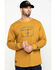 Image #1 - Hawx Men's Brown Box Logo Graphic Thermal Long Sleeve Work Shirt , , hi-res
