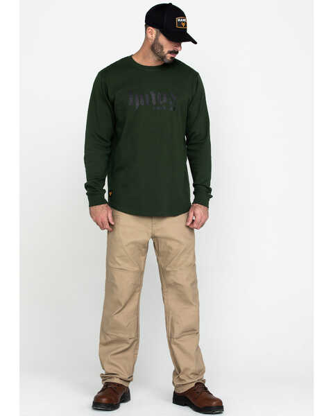 Image #6 -  Hawx Men's Green Graphic Thermal Long Sleeve Work T-Shirt - Tall , , hi-res