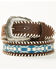 Image #1 - RANK 45® Men's Dallas Southwestern Print Inlay Belt, Brown, hi-res