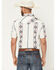 Image #4 - Panhandle Men's Southwestern Stripe Print Short Sleeve Snap Western Shirt, Cream, hi-res