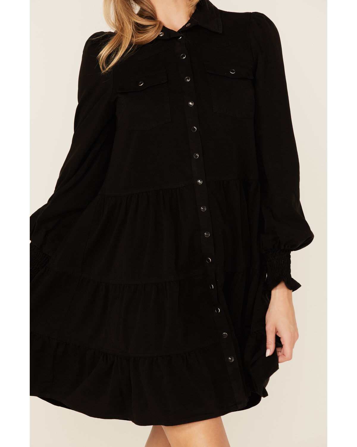 Image #3 - Maggie Sweet Women's Dolly Tiered Mini Dress, Black, hi-res