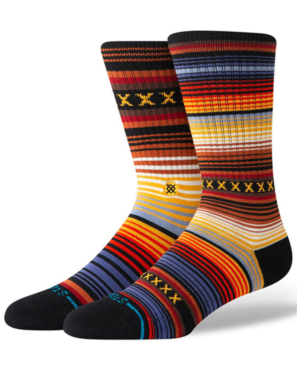 Image #1 - Stance Men's Curren St Crew Socks, Indigo, hi-res