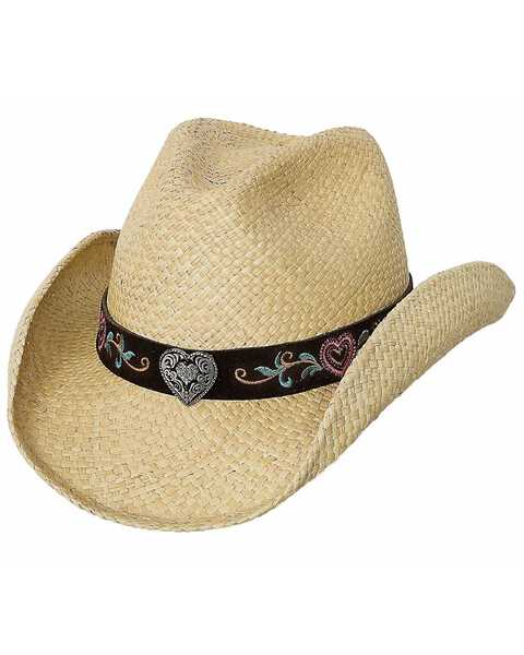 Bullhide Kids' Crazy For You Straw Cowboy Hat, Natural, hi-res