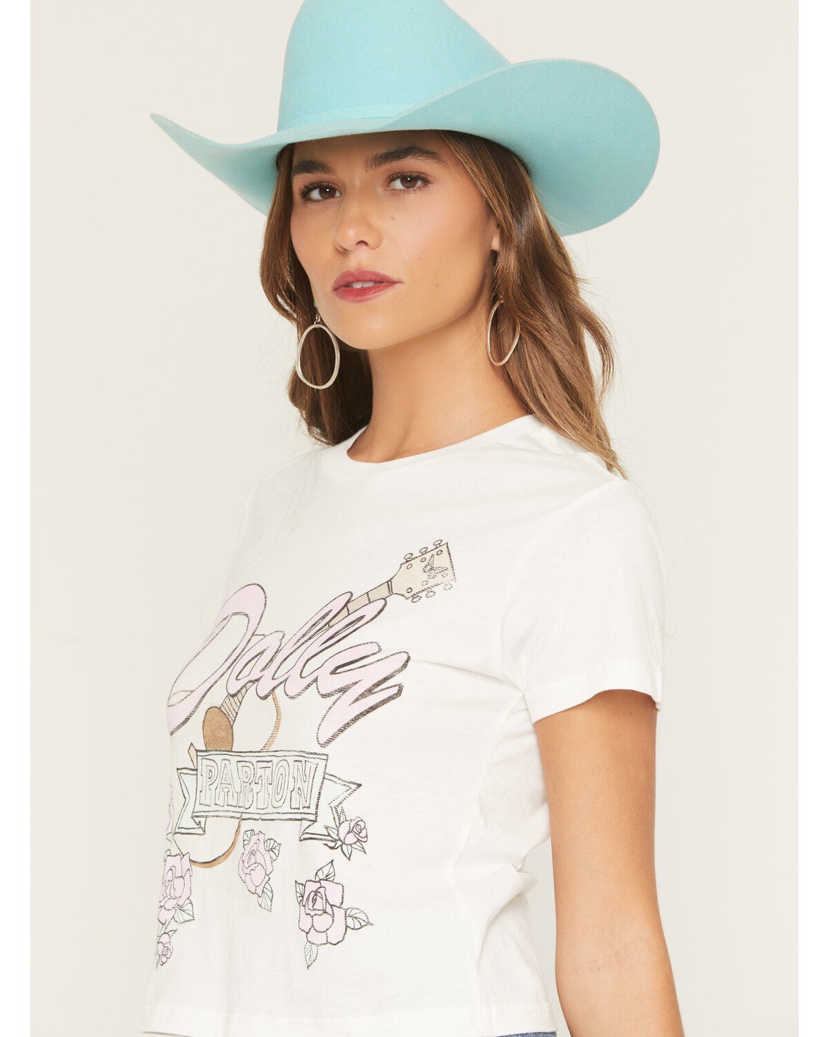 Image #2 - Goodie Two Sleeves Women's Dolly Guitar Short Sleeve Baby Tee, White, hi-res