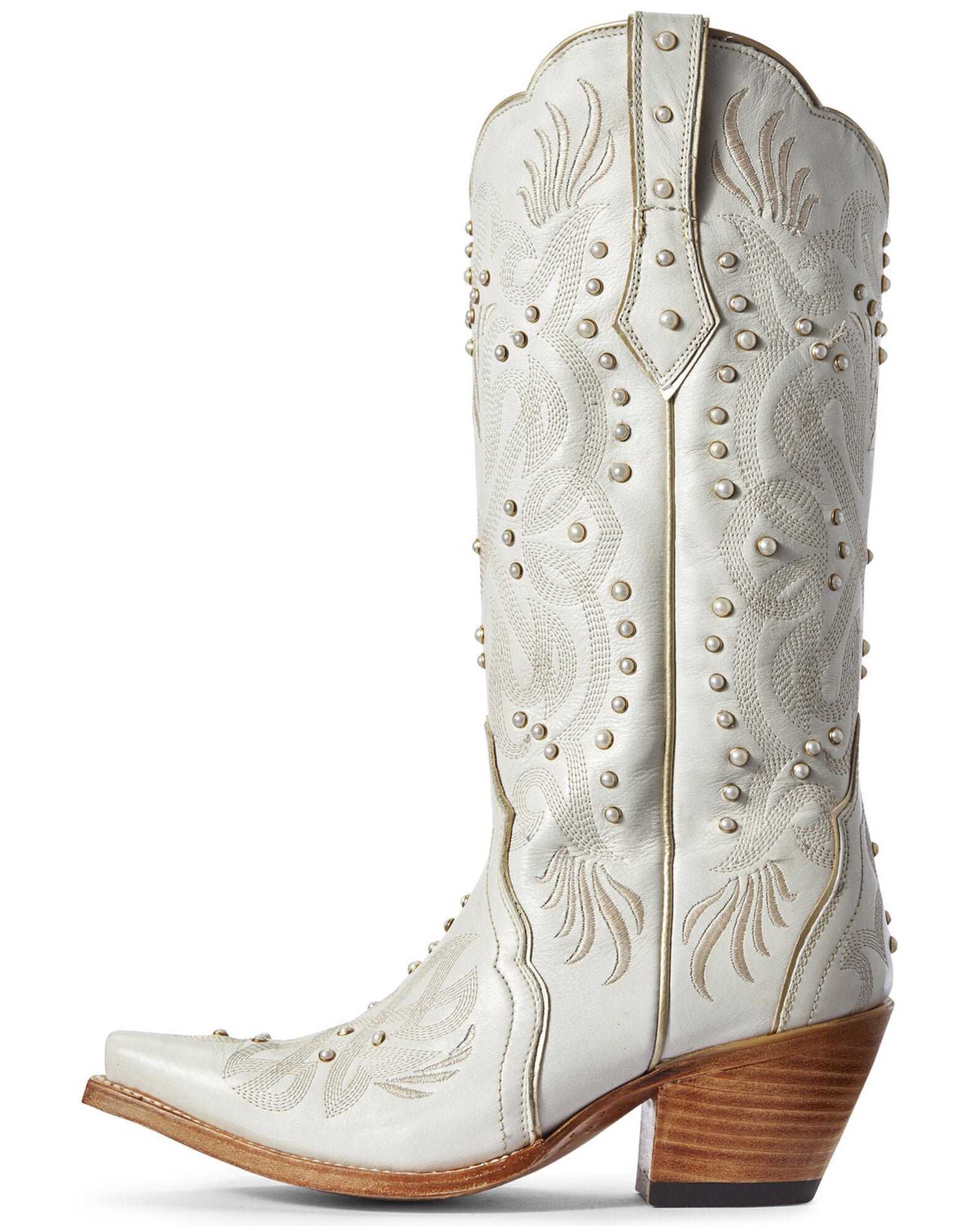 ARIAT Women's Pearl Snow White Western Boot Snip Toe White, White