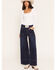 Image #1 - Rodeo Quincy X Boot Barn Women's Not Our First Rodeo Dark Wash High Rise Wide Leg Stretch Denim Jeans, Dark Wash, hi-res