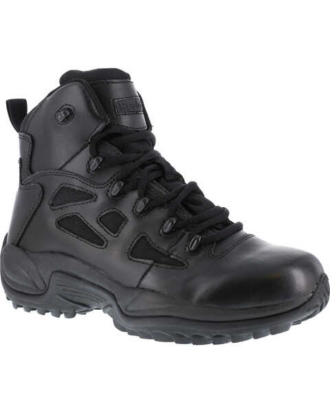 Image #1 - Reebok Men's Stealth 6" Lace-Up Work Boots - Soft Toe, Black, hi-res