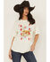 Image #1 - Ariat Women's Aces Short Sleeve Graphic Tee, Cream, hi-res