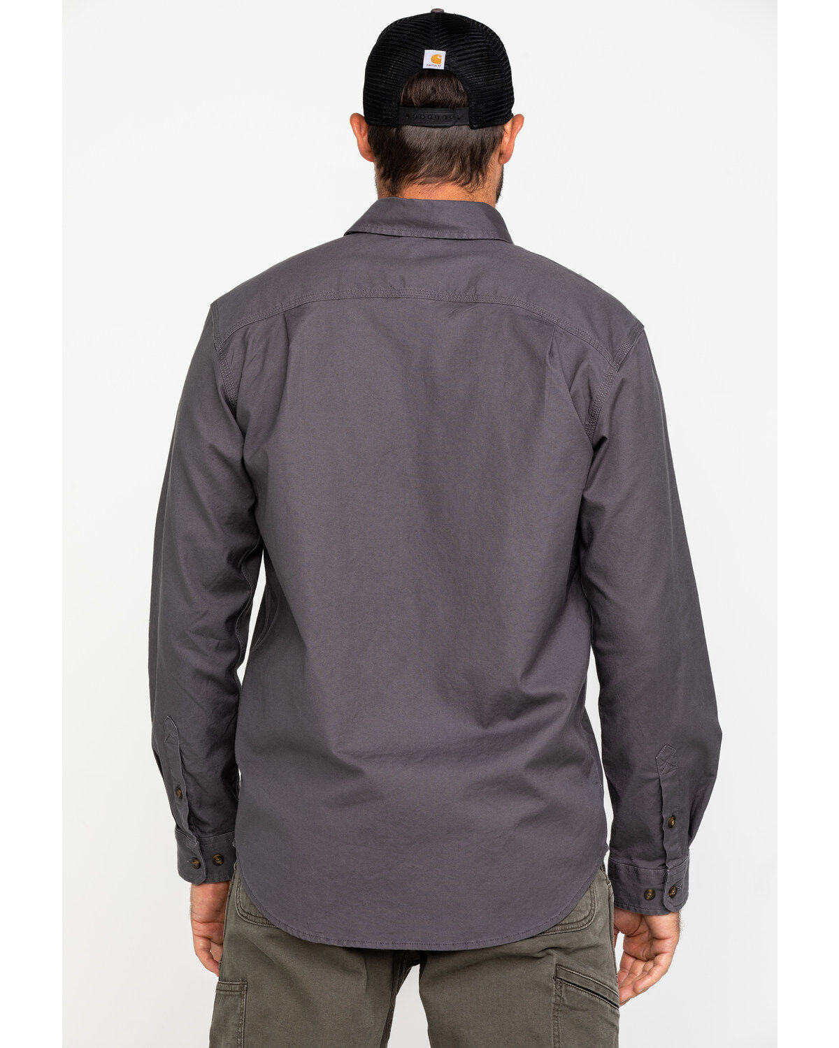 Image #2 - Carhartt Men's Rugged Flex® Rigby Long Sleeve Work Shirt, Grey, hi-res