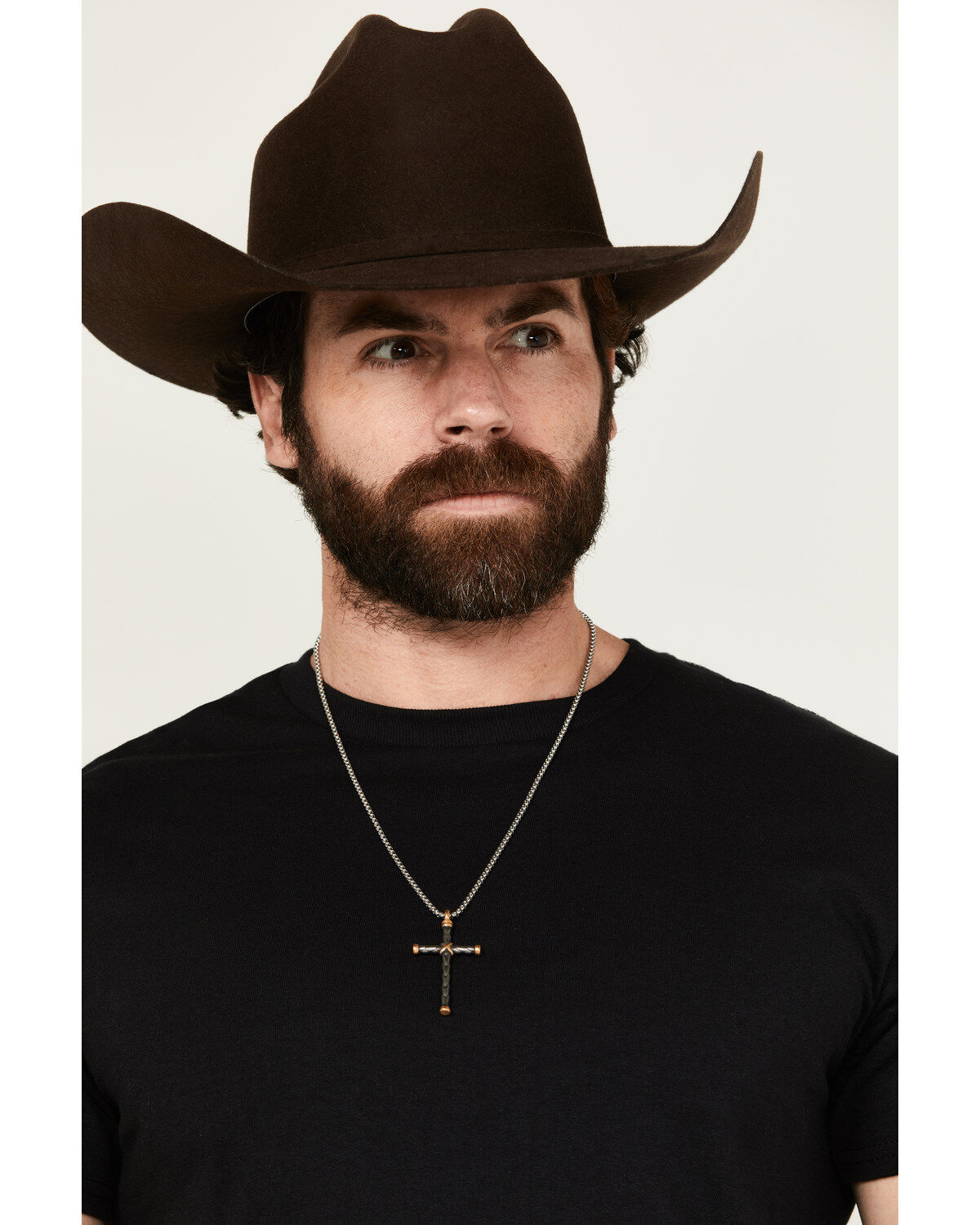 Image #1 - Cody James Men's Two-Toned Textured Cross Necklace, Multi, hi-res