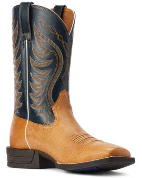 Ariat Men's Reckoning Smooth Quill Ostrich Exotic Western Boots - Broad Square Toe , Brown, hi-res