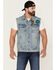 Image #1 - Wrangler X Fender Men's Cowboy Rockstar Patch Denim Vest, Indigo, hi-res