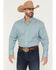 Image #1 - Wrangler Men's Classics Geo Print Long Sleeve Button-Down Western Shirt - Big, Turquoise, hi-res