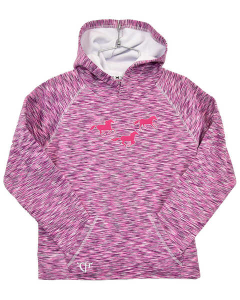 Cowgirl Hardware Toddler Girls' Marled Space Dyed Horse Graphic Hoodie , Pink, hi-res