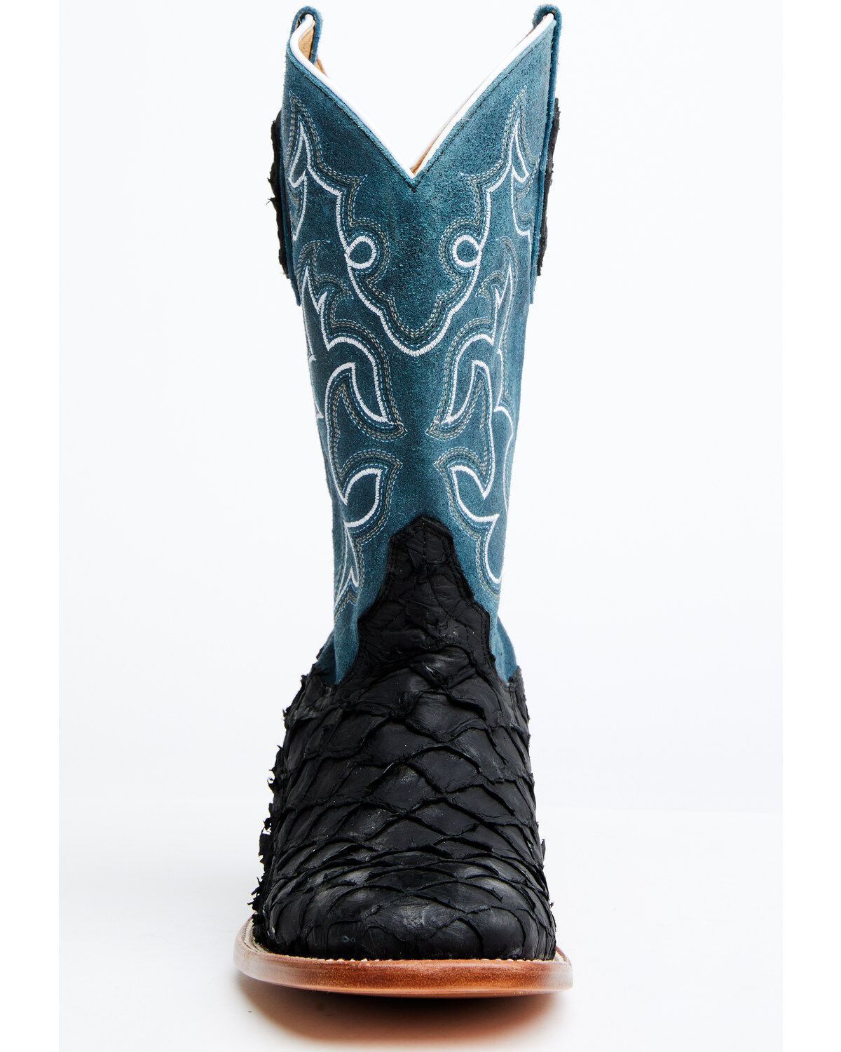 Image #4 - Cody James Men's Pirarucu Soul Western Exotic Boot - Broad Square Toe, Blue, hi-res