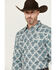 Image #2 - Gibson Men's Kinzie Medallion Print Long Sleeve Snap Western Shirt, White, hi-res