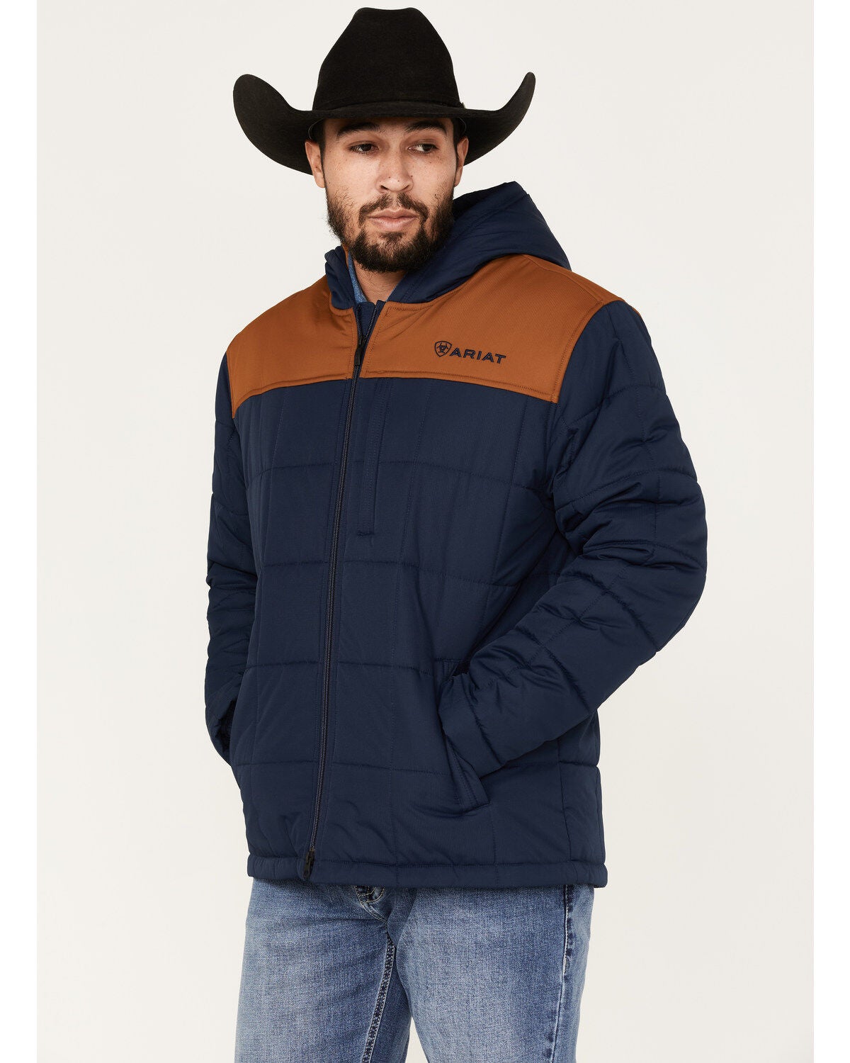 Image #1 - Ariat Men's Two Tone Crius Hooded Insulated Jacket, , hi-res