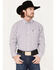 Wrangler Men's Small Plaid Long Sleeve Button Down Shirt, Purple, hi-res