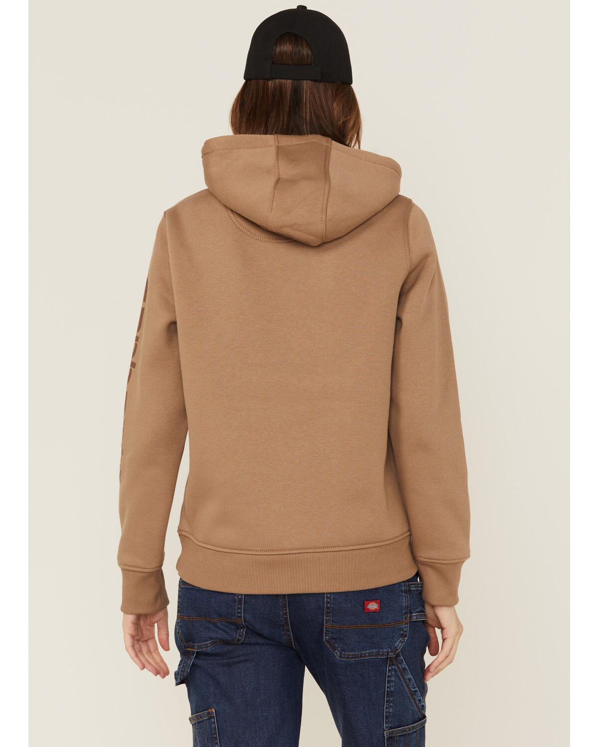 Image #4 - Carhartt Women's Relaxed Fit Midweight Logo Graphic Hoodie, Tan, hi-res