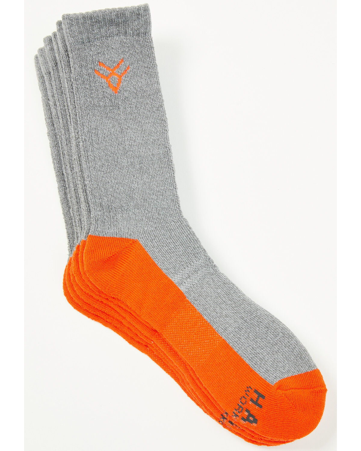 Hawx Men's Steel Toe Crew Socks - 3 Pack, Grey, hi-res