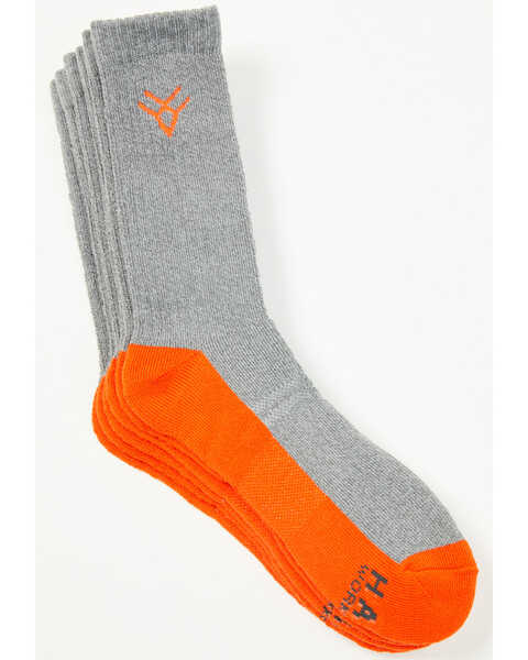 Hawx Men's Steel Toe Crew Socks - 3 Pack, Grey, hi-res