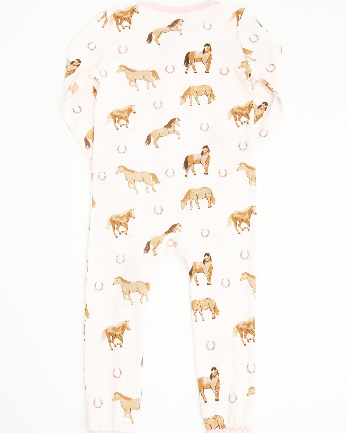 Image #3 - Angel Dear Infant Girls' Horse Print Footie Onesie, Pink, hi-res
