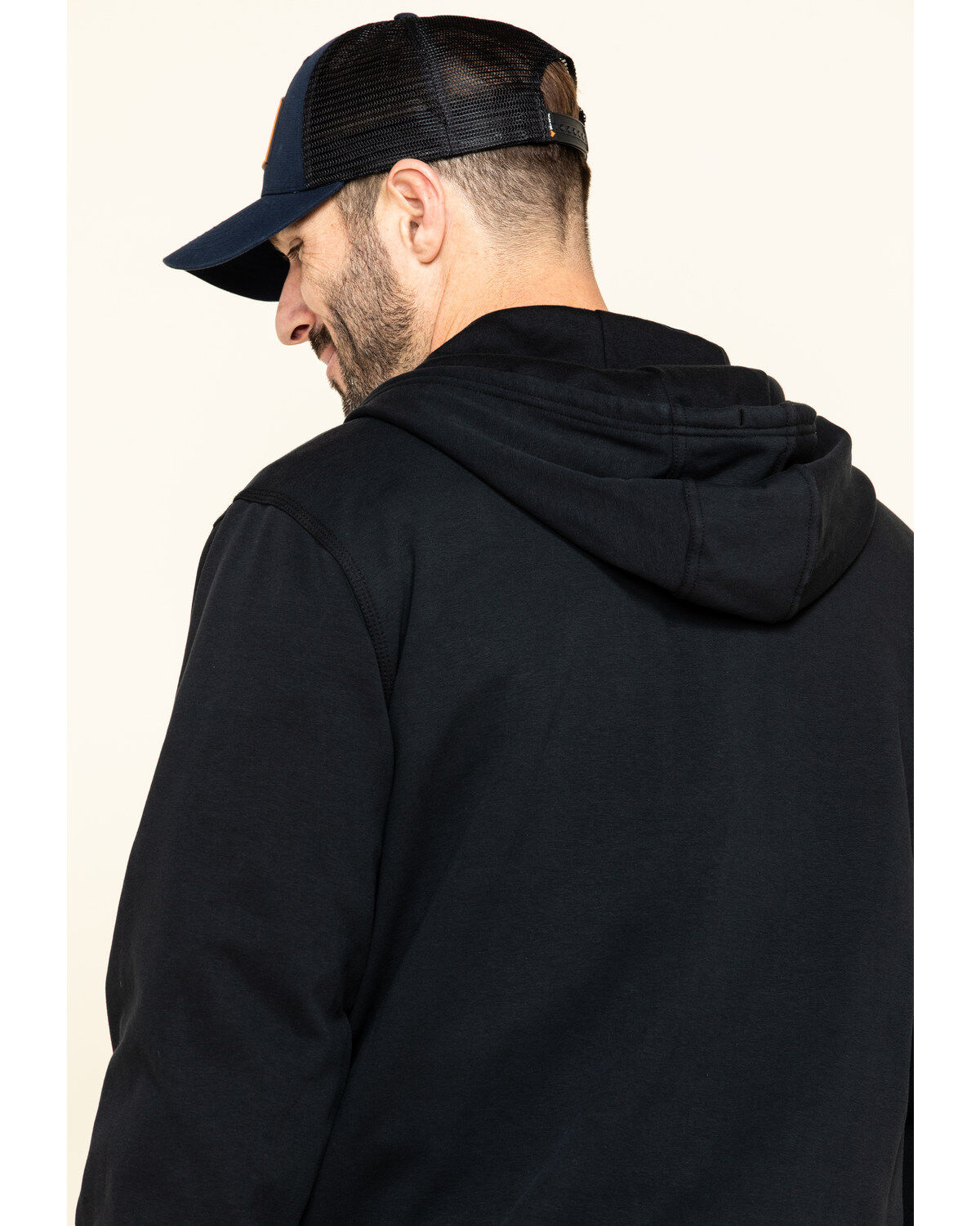 Image #5 - Hawx Men's FR Zip Up Fleece Hooded Work Hoodie, Black, hi-res