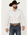 Image #1 - Ely Walker Men's Floral Striped Long Sleeve Pearl Snap Western Shirt, White, hi-res