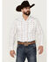 Image #1 - Ely Walker Men's Floral Striped Long Sleeve Pearl Snap Western Shirt , White, hi-res