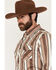 Image #2 - Rock & Roll Denim Men's Striped Long Sleeve Snap Stretch Western Shirt, Brown, hi-res