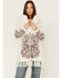 Shyanne Women's Paisley Knit Fringe & Faux Fur Cardigan , Ivory, hi-res