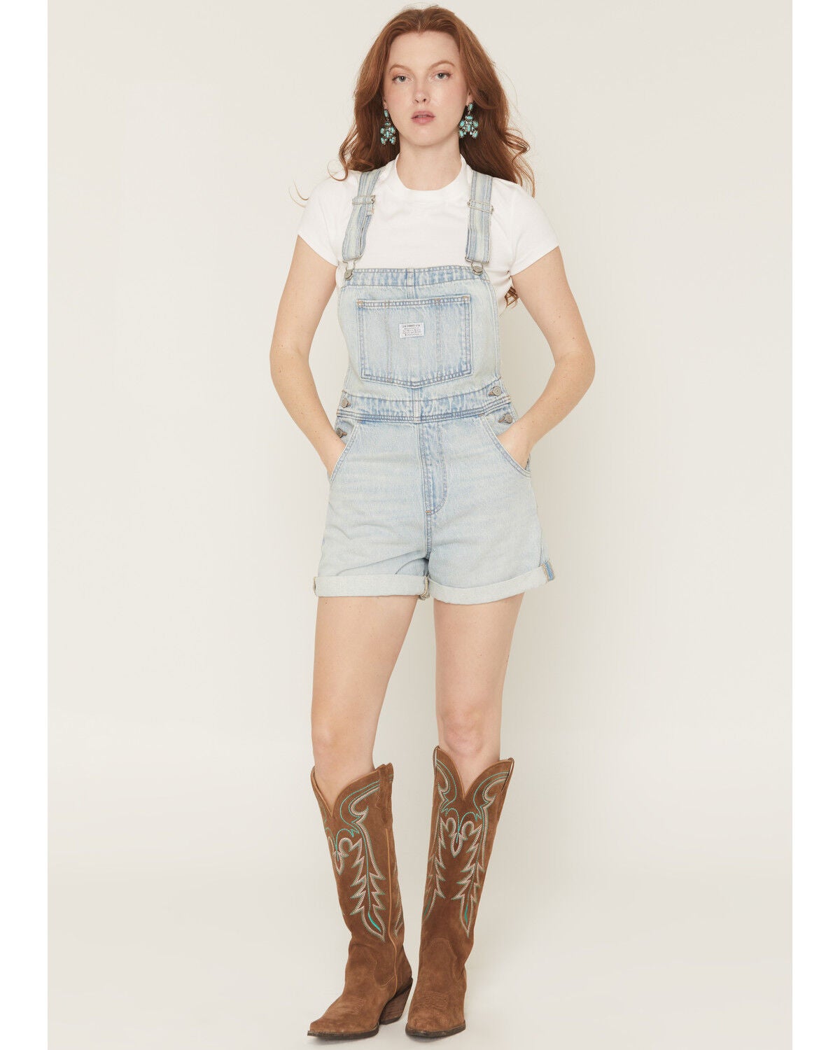 Levi's Women's Abraded Art Light Wash Denim Shortalls, Light Wash, hi-res