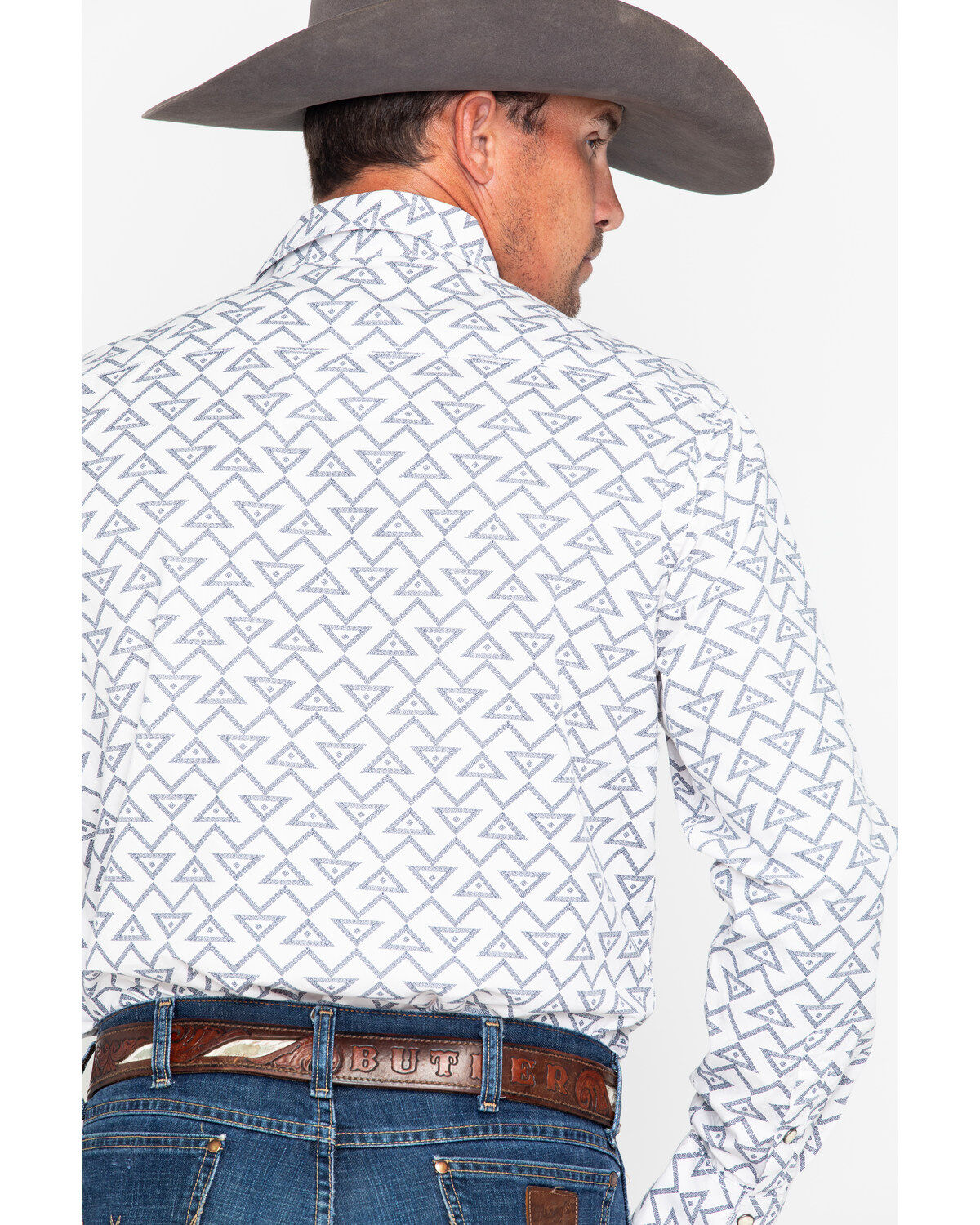 Image #2 - Rock & Roll Denim Men's Triangle Geo Print Long Sleeve Western Shirt, , hi-res
