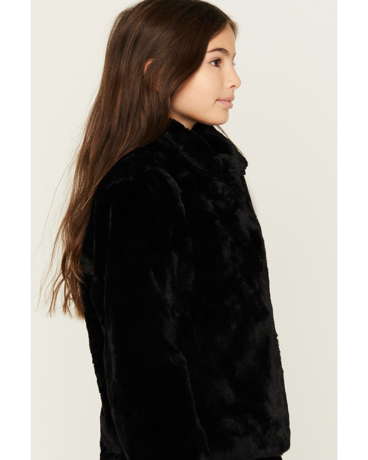Image #2 - Urban Republic Girls' Faux Fur Moto Jacket, Black, hi-res