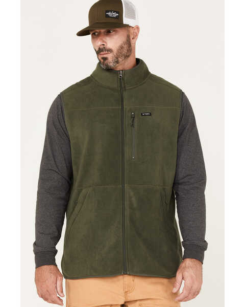 Hawx Men's Fleece Zip Vest, Olive, hi-res