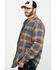 Image #3 - Hawx Men's Khaki Sherpa Lined Plaid Zip Front Work Shirt Jacket , , hi-res