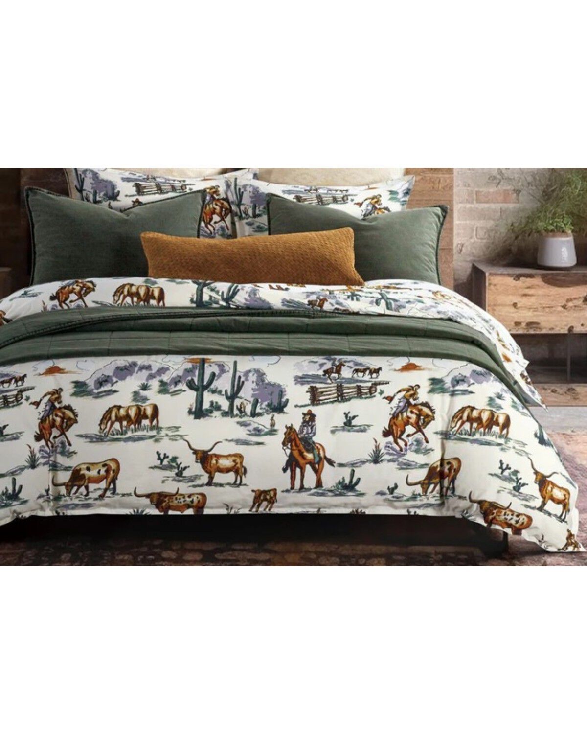 HiEnd Accents 3pc Ranch Life Reversible Comforter Bedding Set - Twin, Multi, hi-res