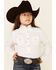 Image #1 - Wrangler Kid's Embroidered Long Sleeve Western Shirt, White, hi-res