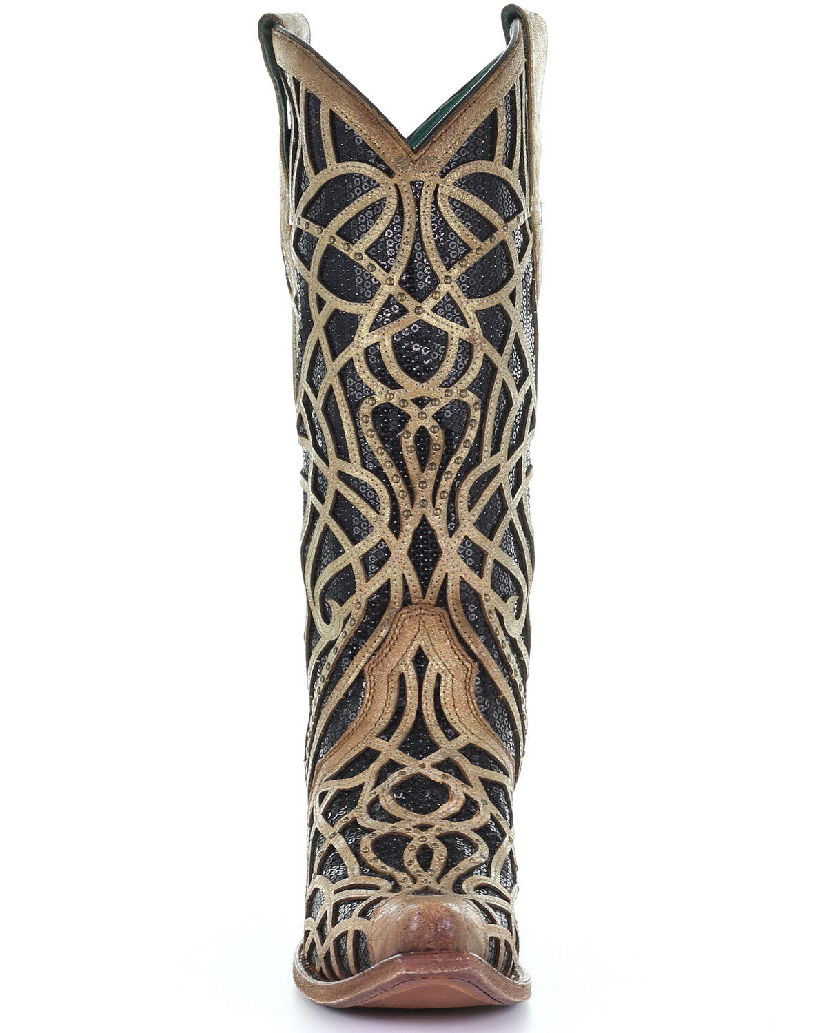 Image #5 - Corral Women's Black Glitter Inlay Western Boots - Snip Toe, , hi-res