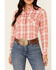 Ariat Women's R.E.A.L Charming Ombre Plaid Long Sleeve Snap Western Core Shirt , Multi, hi-res
