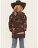 Image #4 - Ariat Girls' Ranch Scene Hoodie, Brown, hi-res