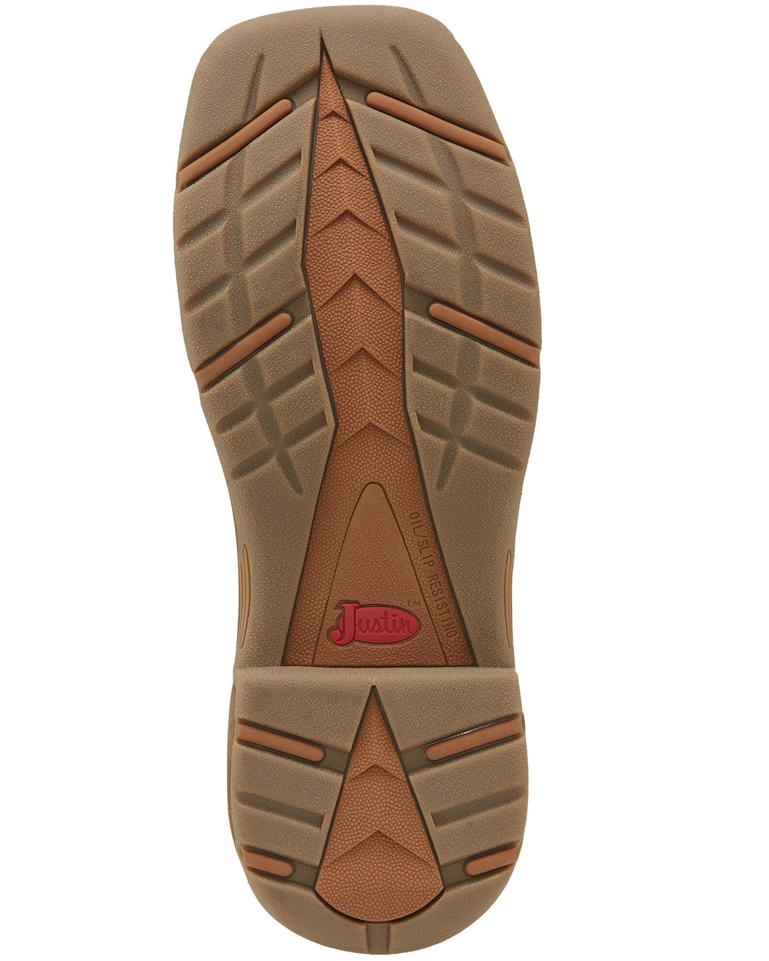 Justin men's rugged tan stampede steel toe work boots top