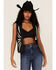 Understated Leather Women's Contrast Leather Bonnie Vest, Black, hi-res