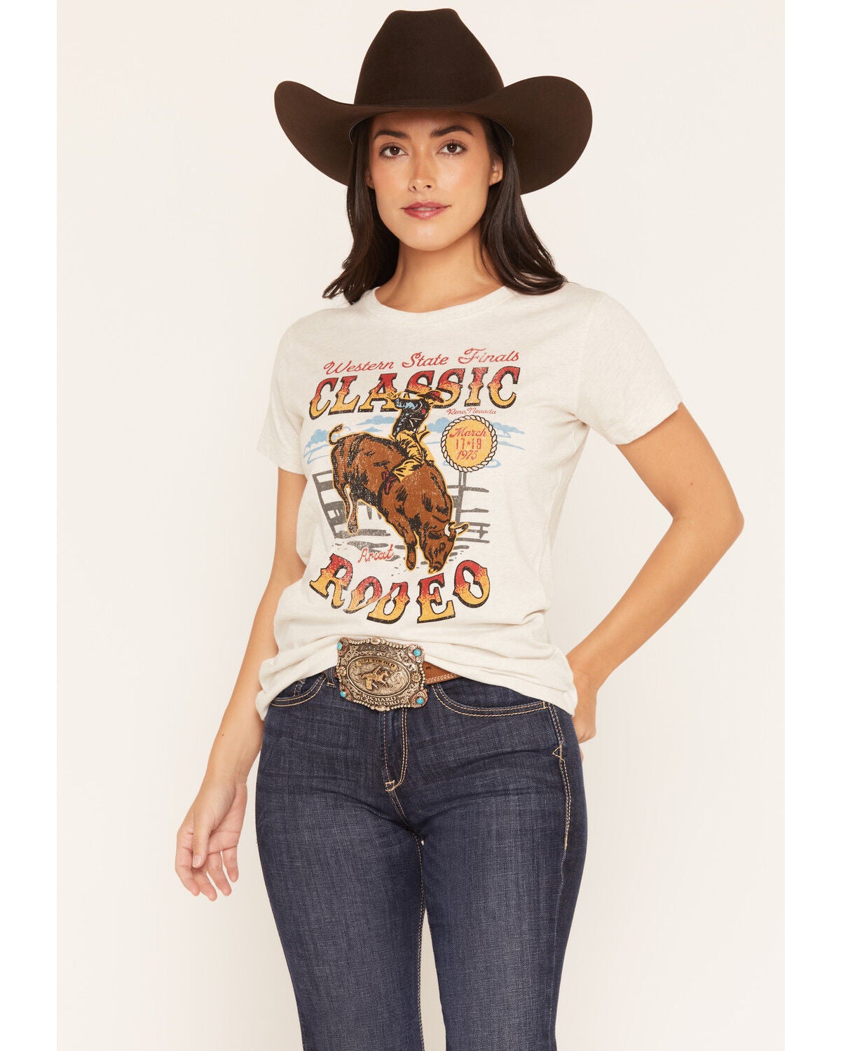 Ariat Women's Classic Rodeo Short Sleeve Graphic Tee, Natural, hi-res